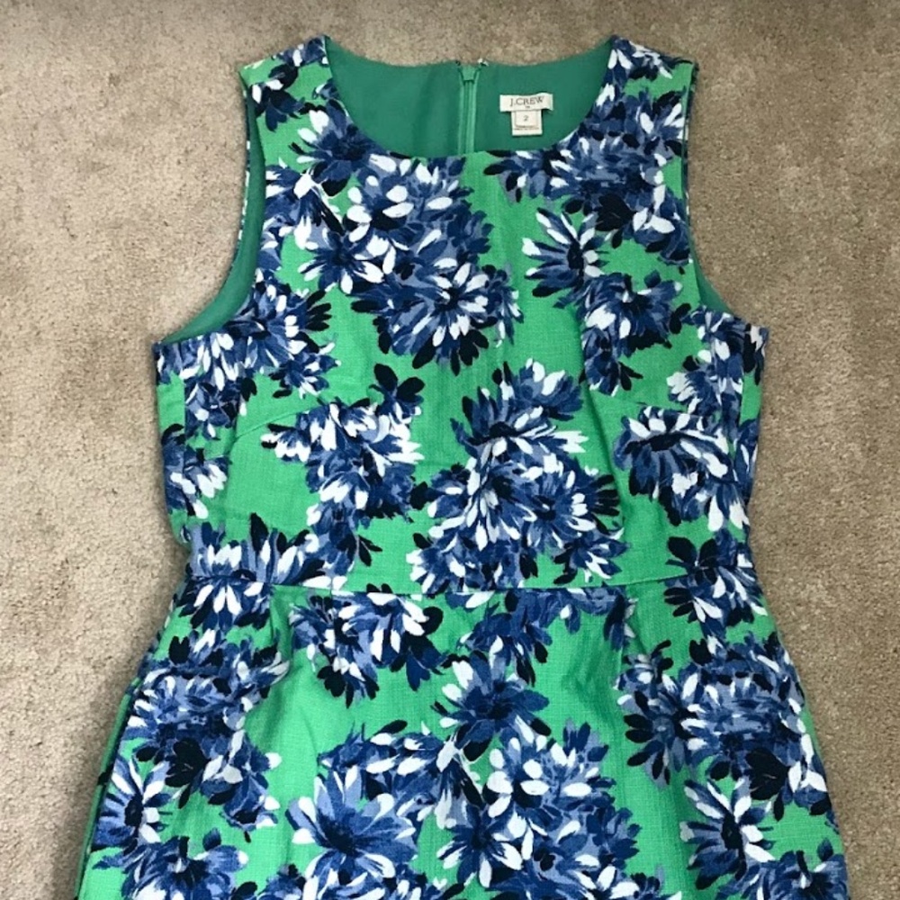 J. Crew Mint Floral Shift Dress 2